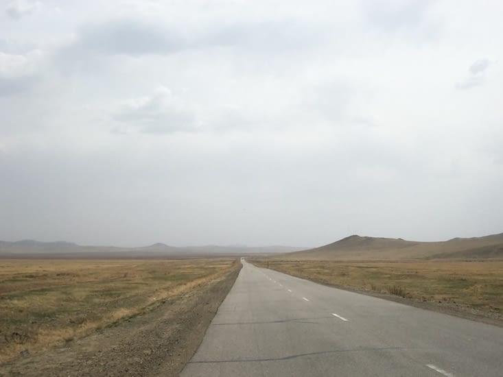 Longues lignes droites à travers les steppes