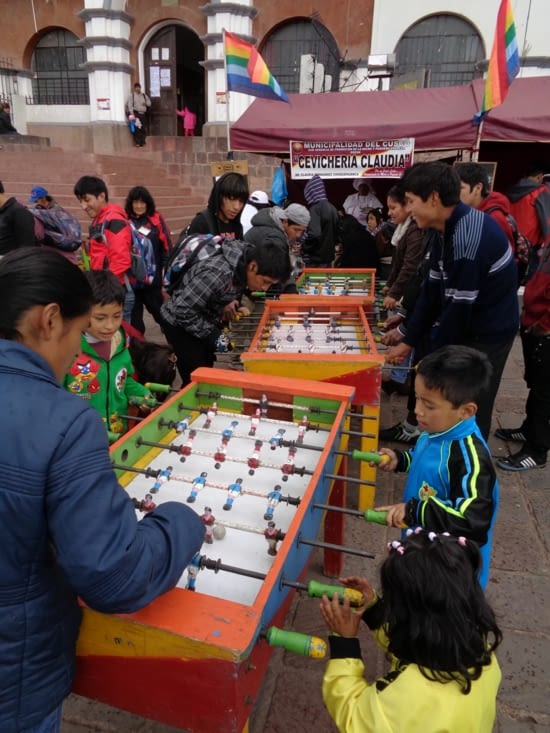 Babyfoot populaire dans les rues de Cusco