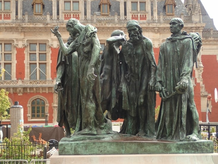 Les Bourgeois de Calais (Rodin). La kalizianaj burĝoj.
