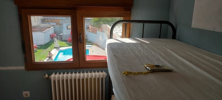 Vue depuis ma 'chambre', trop tard pour profiter de la piscine, j'ai trop traîné