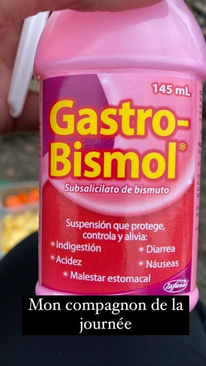 Boisson de choix pour Agathe, offerte par une autre randonneuse