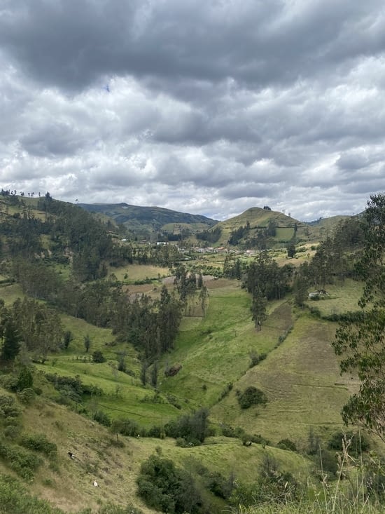 Aperçu du village objectif depuis la fin du chemin