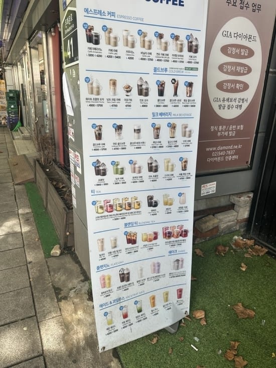 Exemple de diversité de boissons dans les cafés