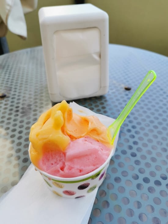 Gelato Belfiore 3,5€ parfum pomelo rose excellent