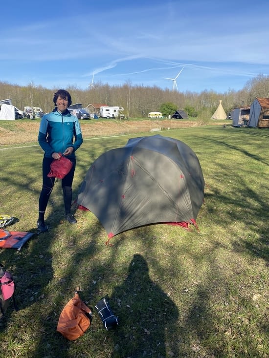 Premier camping 🏕 après 80 kms.