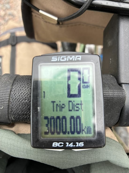 C’est aussi le jour où nous passons les 3000 kms depuis le départ.
