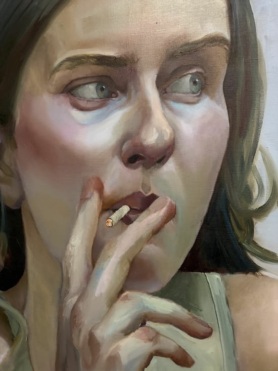 Cette fumeuse très expressive est l’œuvre d’une peintre