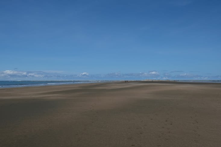 Le fameux banc de sable en queue de baleine (vue du ciel)