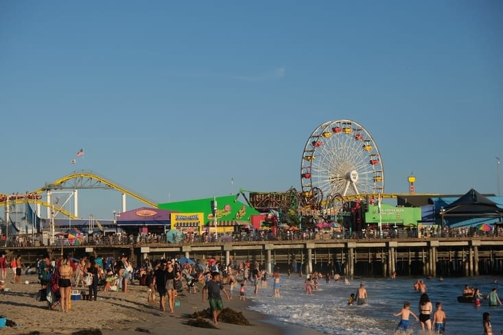 La fameuse Pier de Santa Monica avec son parc d’attraction, ses restaurants…