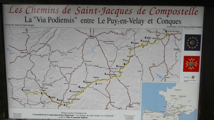 Nous sommes à mi parcours entre la Puy et Conques