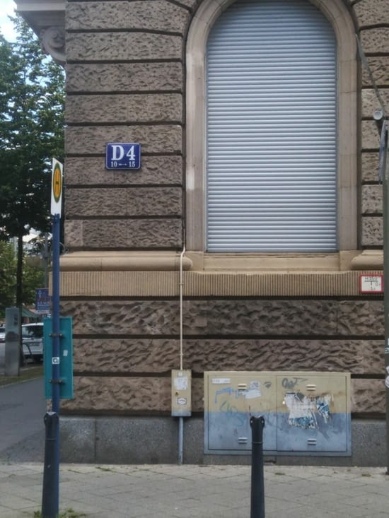 Noms des rues dans le centre ville de Mannheim