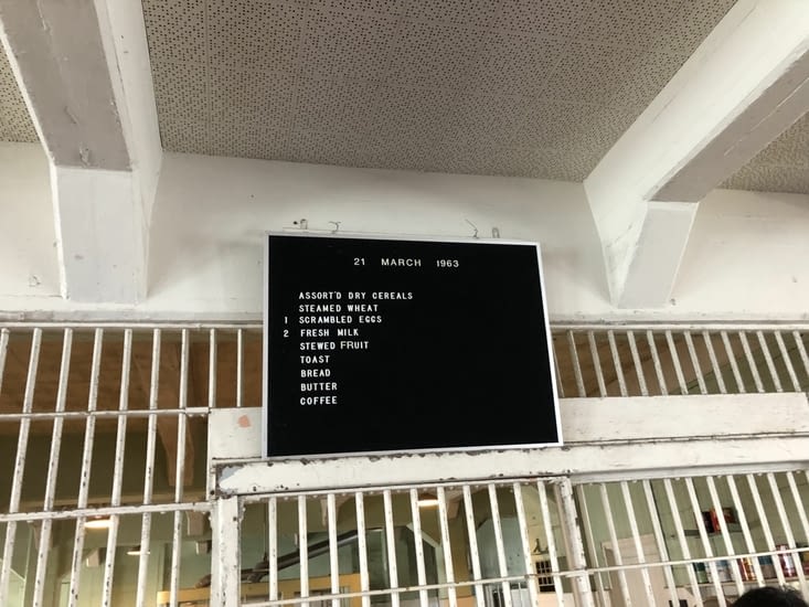 Menu du petit-déjeuner du tout dernier jour des prisonniers à Alcatraz, le 21 mars 1963.