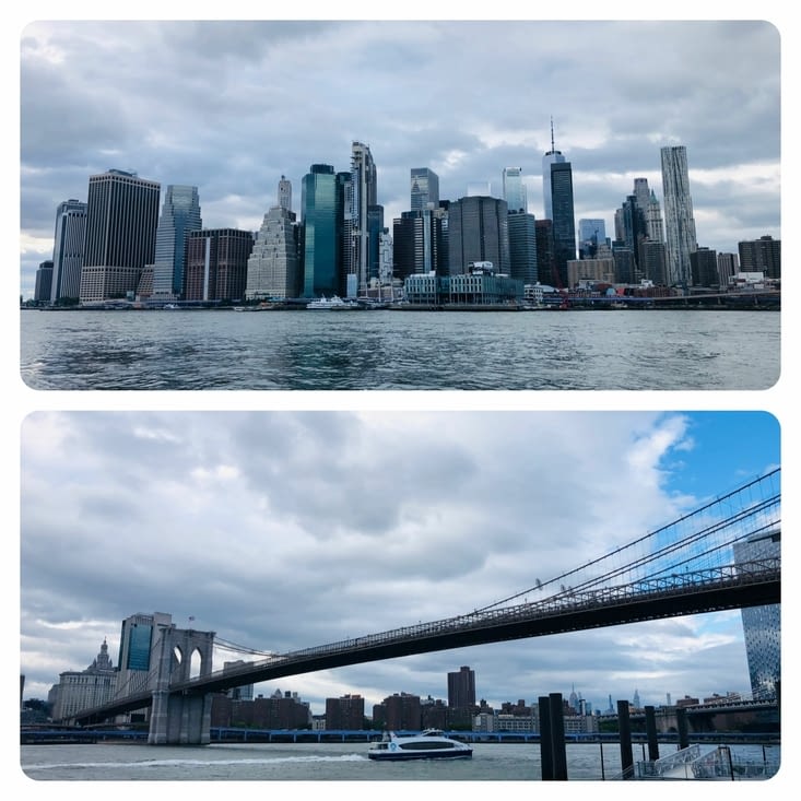 Vue de Manhattan et du pont depuis Brooklyn