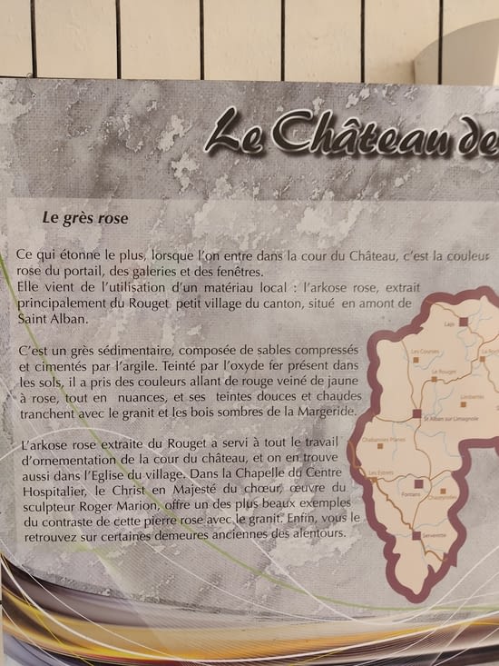 Explication sur le grès rose du château