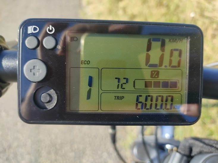 Le compteur du vélo affiche 600kms (il en avait environ 80 au départ)