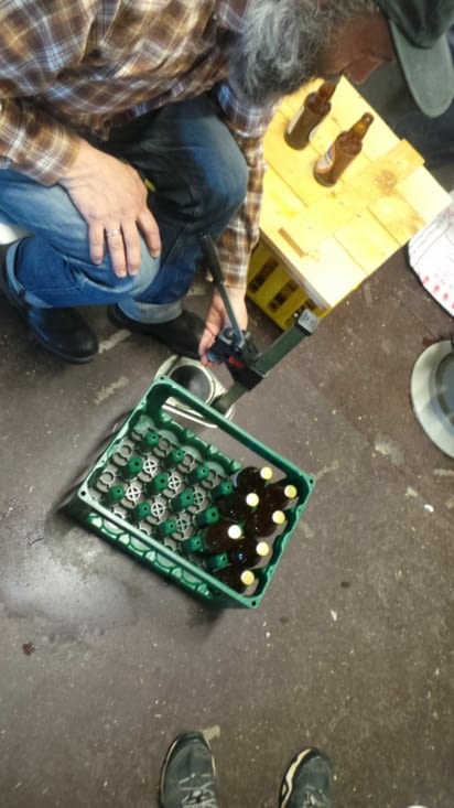 Putting the beer into bottles