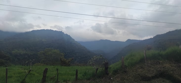 Vue de la route pendant la descente