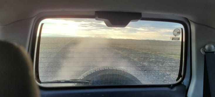 La piste de 14km pour accéder à notre hébergement