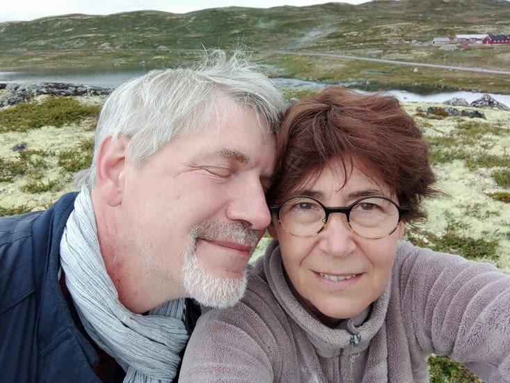 Un selfie avec des vrais bouts de lichen norvégien dedans...