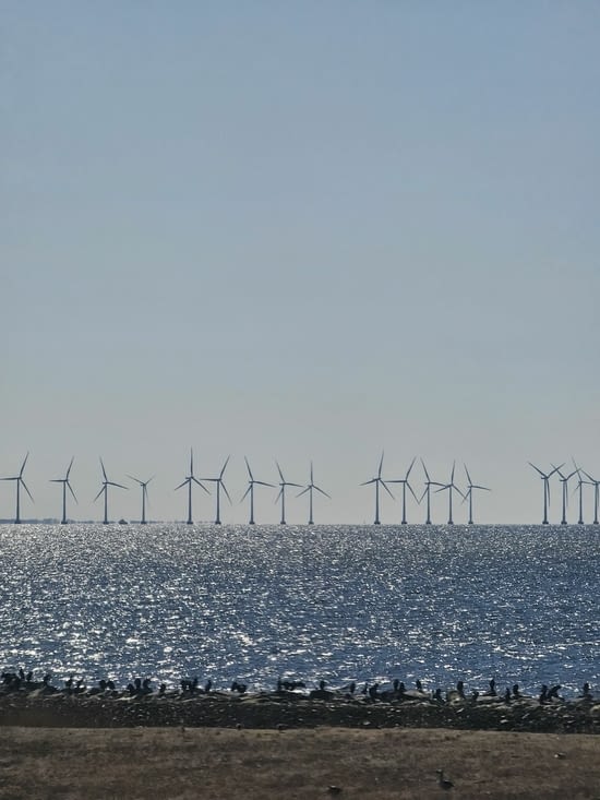 éoliennes au large entre Copenhague et Malmo
