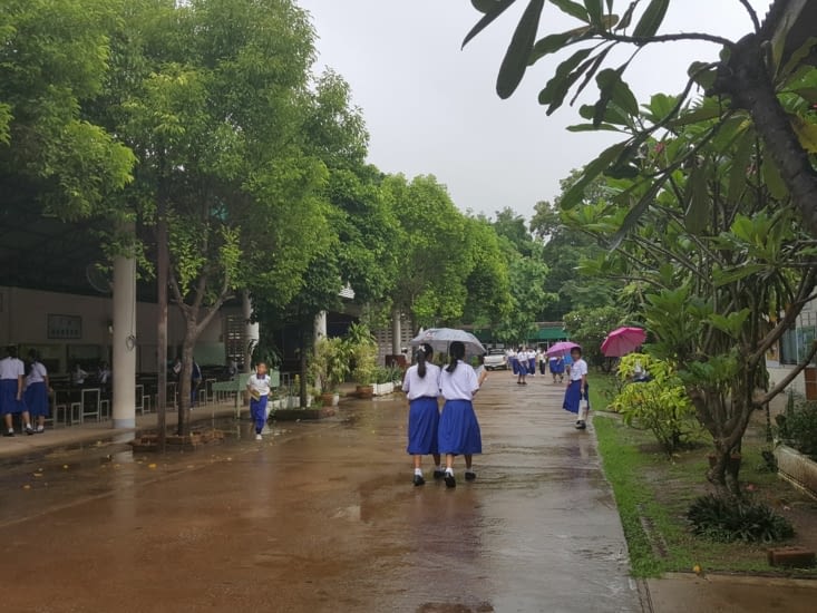 Jour pluvieux à l'école