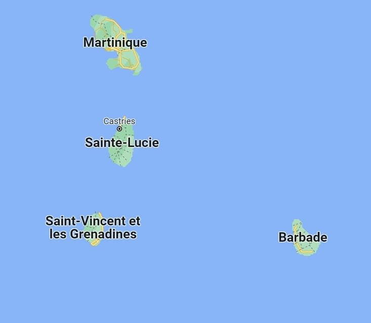 Cet archipel se situe au sud de la Martinique.
