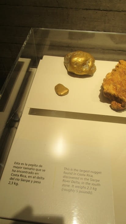 Museo del oro. Plus grosse petite d'or trouver au Costa Rica 2.3 kg