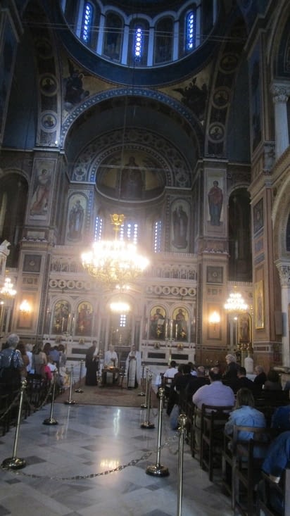 Messe d'avant pâque a la cathédrale d'Athènes