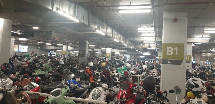 Centre commercial...etparking motos