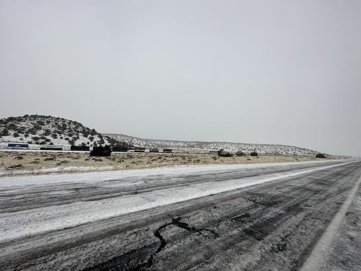 Route 66 enneigée et glacée