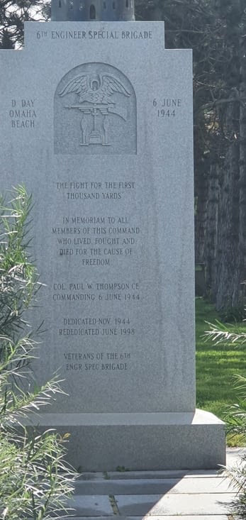 Omaha beach - mémorial 6th Engineer Spécial Brigade