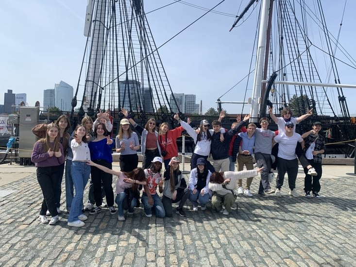 In front of the USS constitution