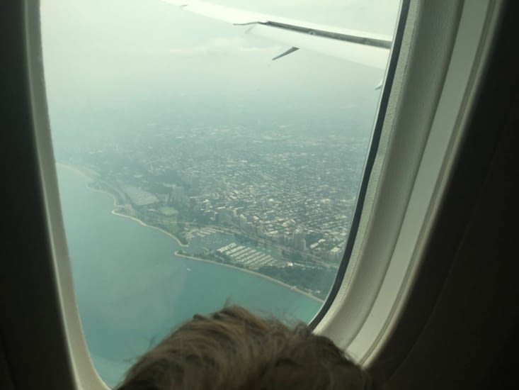 Vue de Chicago depuis le hublot