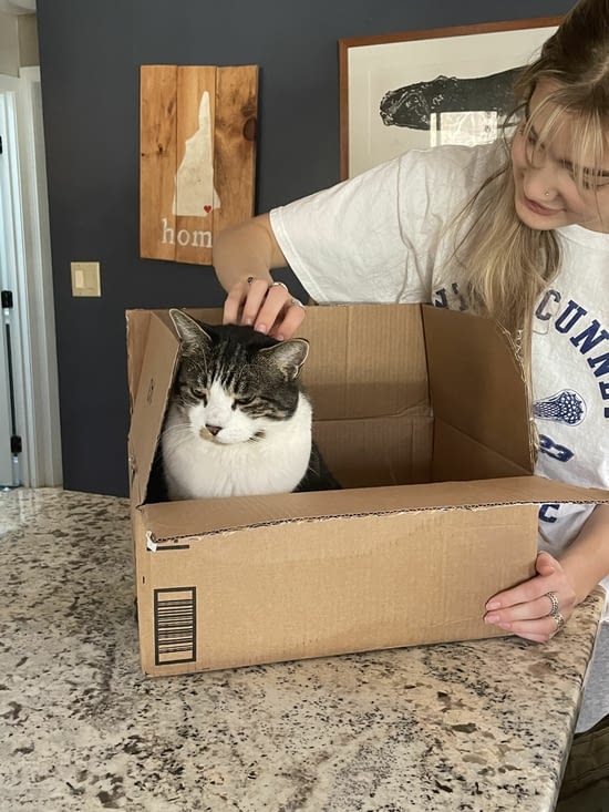 Mia and her cat Michaëla, I meet all her family they are so sweet to me and very curious