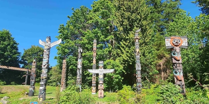 Les 8 totems du Brocton Point du Stanley Park
