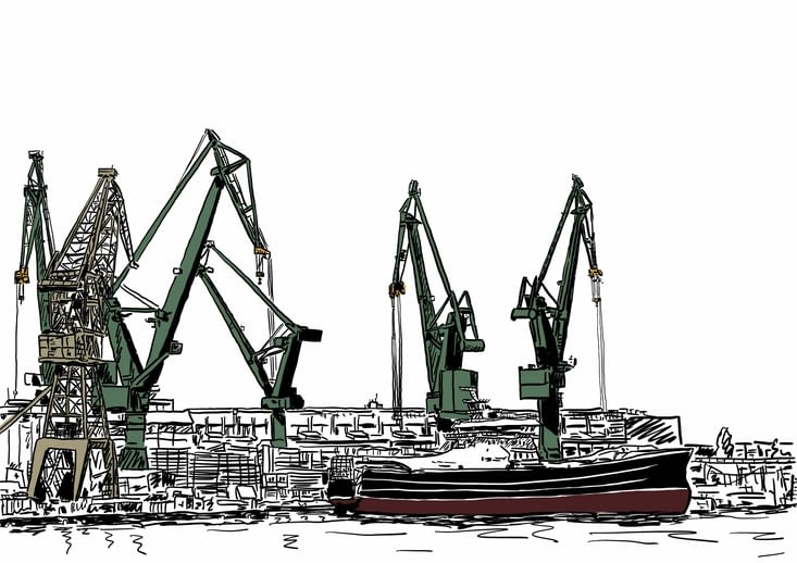 Visite des chantiers navals de Gdansk d’où est parti le mouvement Solidarnosc