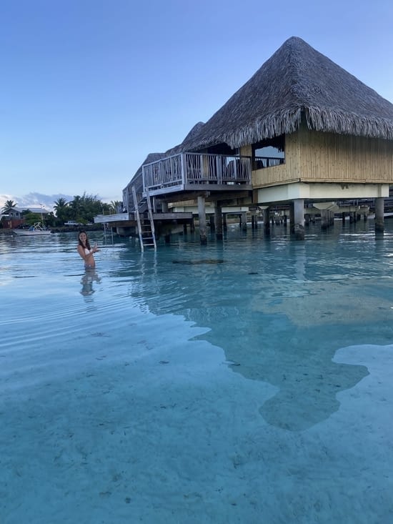 Vue du lagon sur notre pilotis