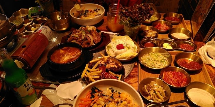 Repas coréen à Shin-obuko