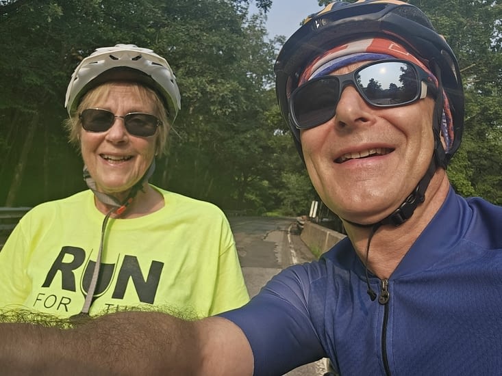 La première personne que je croise à vélo depuis New-York ! Une photo s'impose.