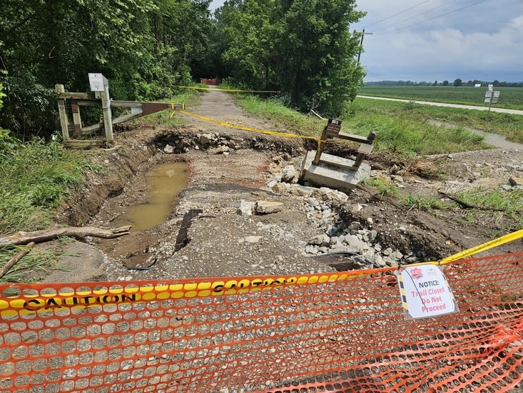 Éboulement sur la Katy Trail