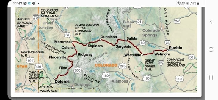Mon plan de route du Colorado