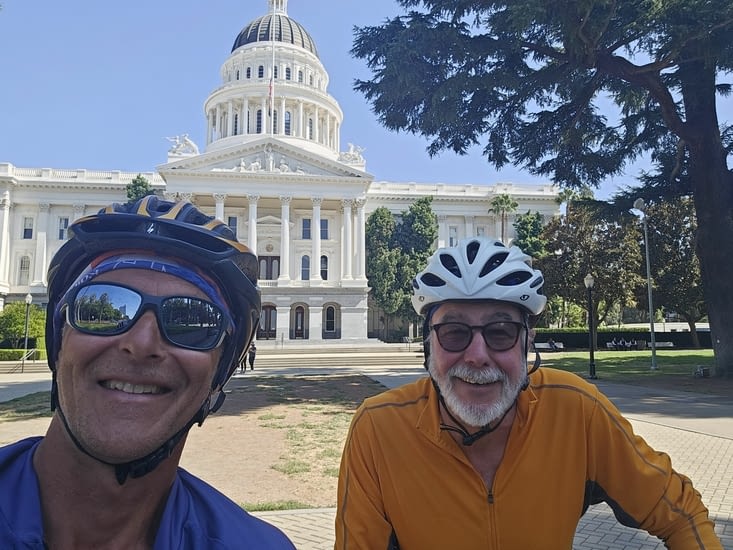 Rencontre de Jean ce matin sur la voie cyclable.