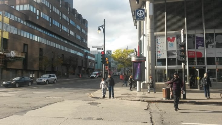 Arrivée au centre ville