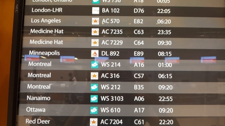 Vol WS 214 pour Montréal, terminal A16