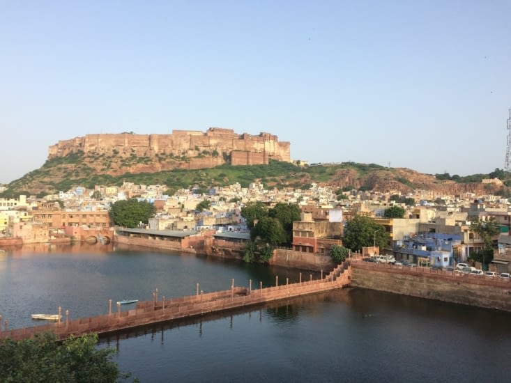 Jodhpur - vue du Fort depuis le rooftop de l'hôtel