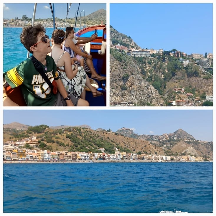 Départ en bateau pour une visite de la baie de Taormina