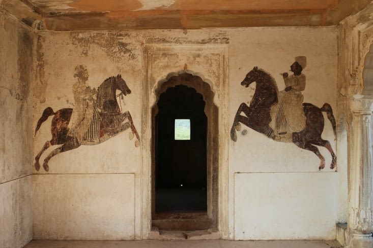 Une fresque du Praveen Mahal