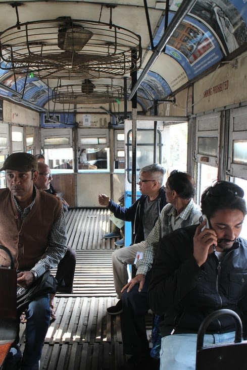 A l'intérieur du wagon