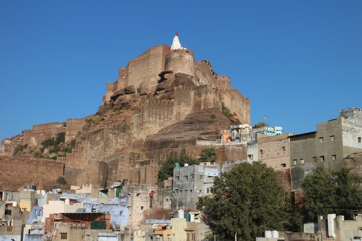 La forteresse de Mehrangarh, vue du toit terrasse