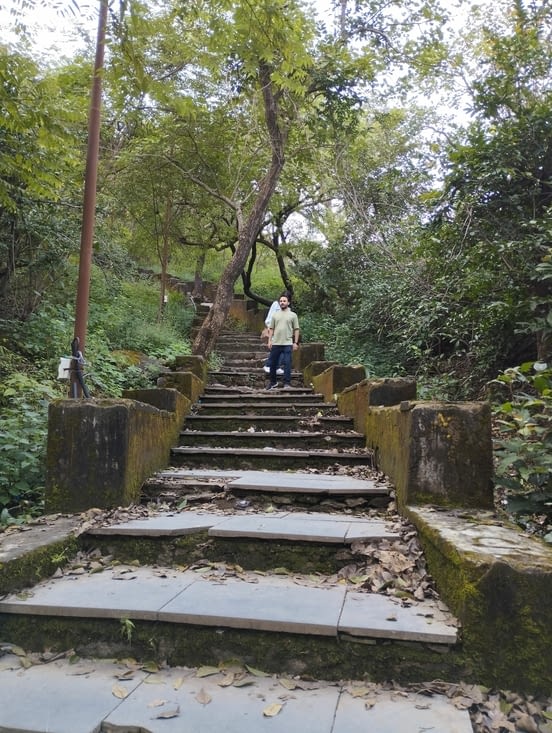 L'escalier montant au Toad Rock